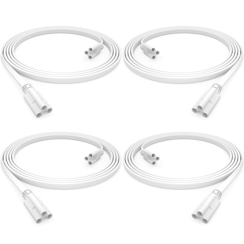 SHOPLED (4-Pack) 6FT T5 T8 LED Shop Light Connecting Wire, Dual-Ended Linkable Cable Cords for LED Tube Light Fixture, Ceiling Lamp, 4-Pack - Image 1